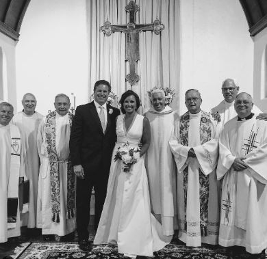 Jim Skrip with his wife Vanessa Williams on their big day